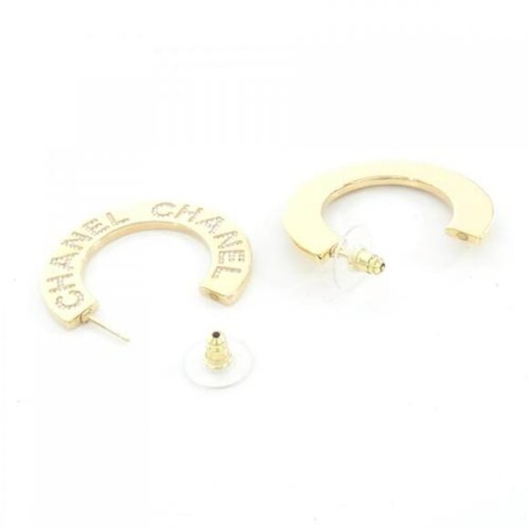#107 - Chanel Gold/Crystal Hoop Earrings - ABD144 - Picture 2 of 6